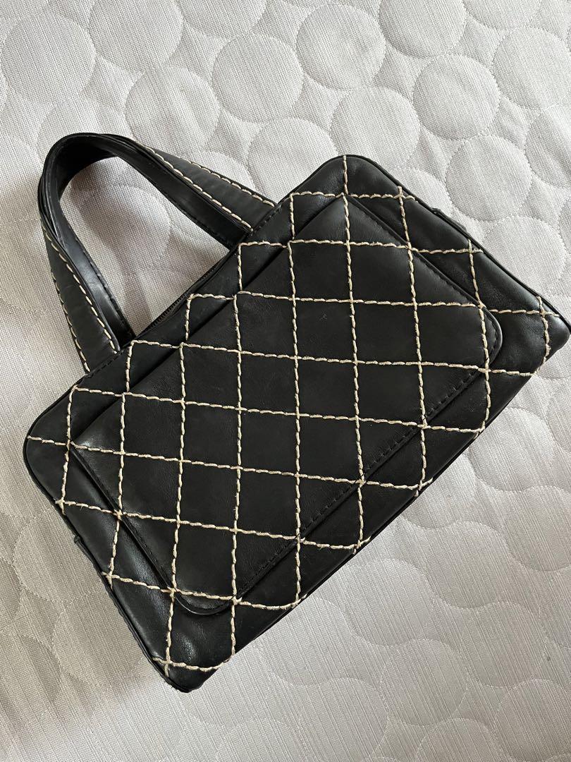 美品✴︎CHANEL トート バッグ ワイルドステッチ 黒 ブラック