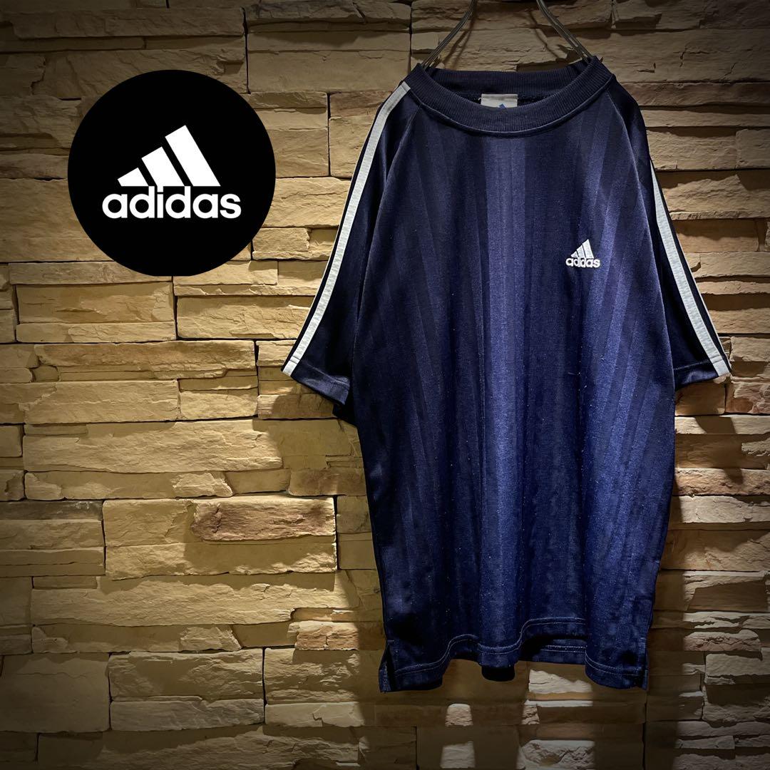 【激レア】90s'/常田大希/adidas/半袖ゲームシャツ/刺繍ロゴ/ネイビー