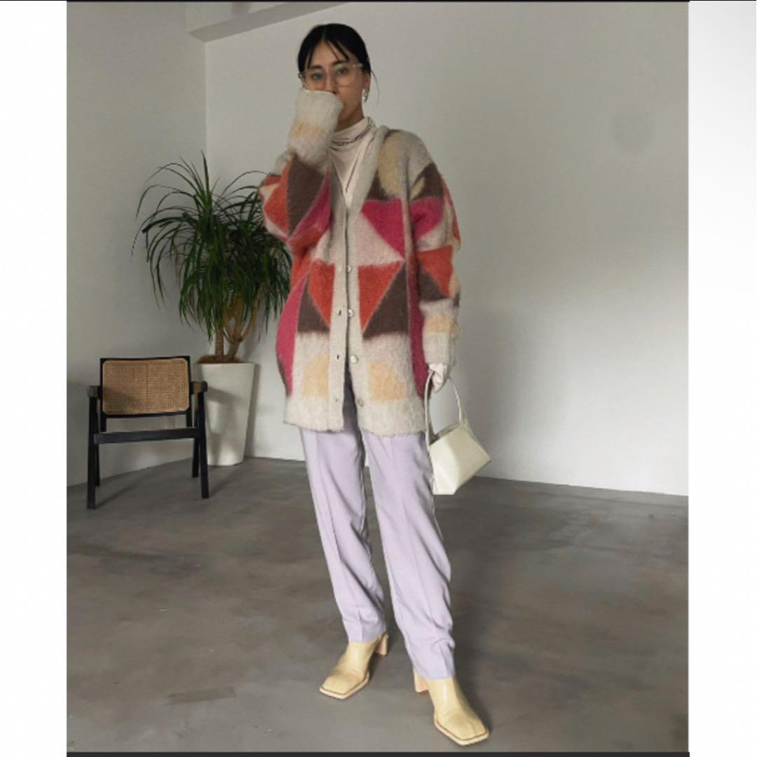 ameri COLOR BLOCK OVER KNIT CARDIGAN