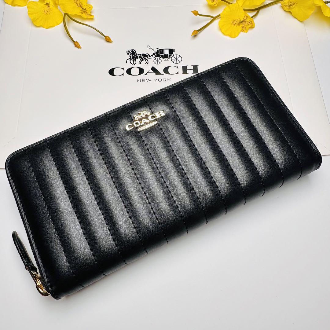 新品Coachレディース長財布ブランドコーチブラック色 レディース