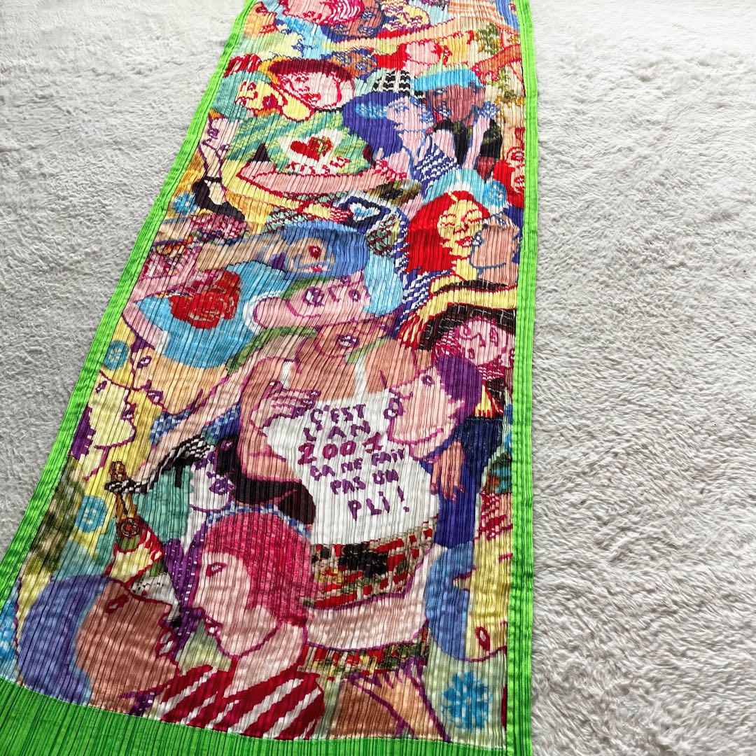 プリーツプリーズ　イッセイミヤケ　アメコミ　レア　アート 極美品✨プリーツプリーズ イッセイミヤケ ストール ショール