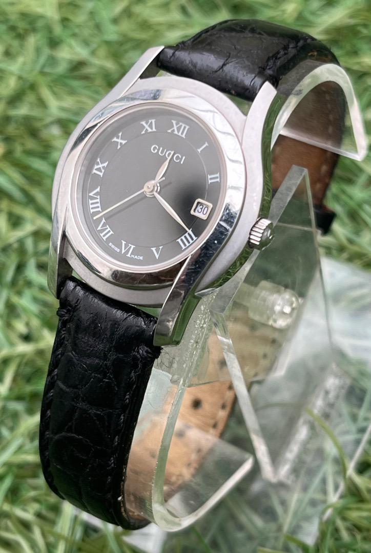 美品◎GUCCI グッチ 5500L 黒文字盤 レディース　ヴィンテージ腕時計
