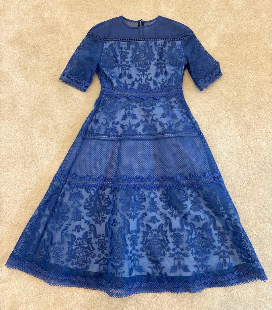 CELFORD セルフォード シアーワンピース ブルー2019SS 36 ドレス