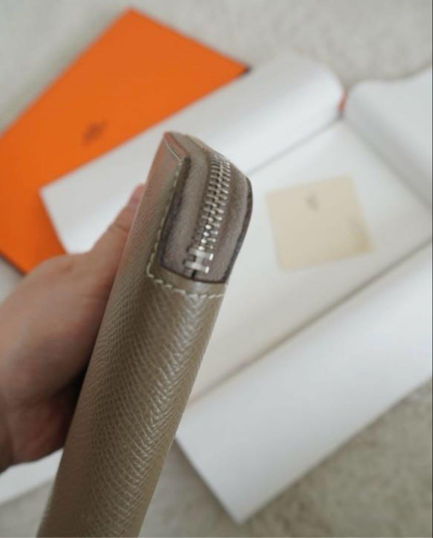 【即日発送】エルメス 長財布　アザップ ロング シルクイン エトゥープ