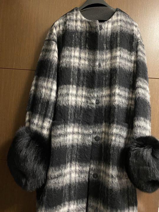 ト セール おすすめ 新品同様】Loulou Willoughby シャギーチェックコート ジャケット・アウター