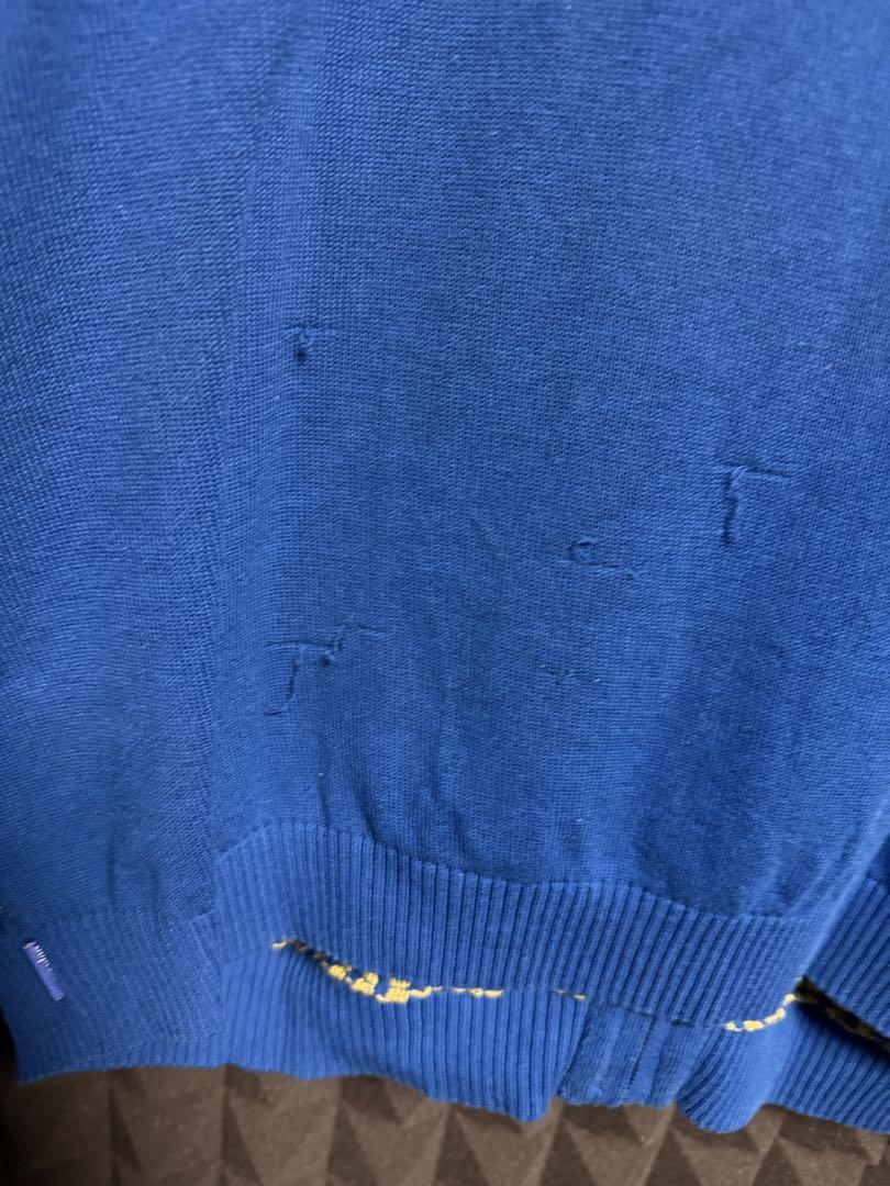 Supreme 青 カーディガン XL