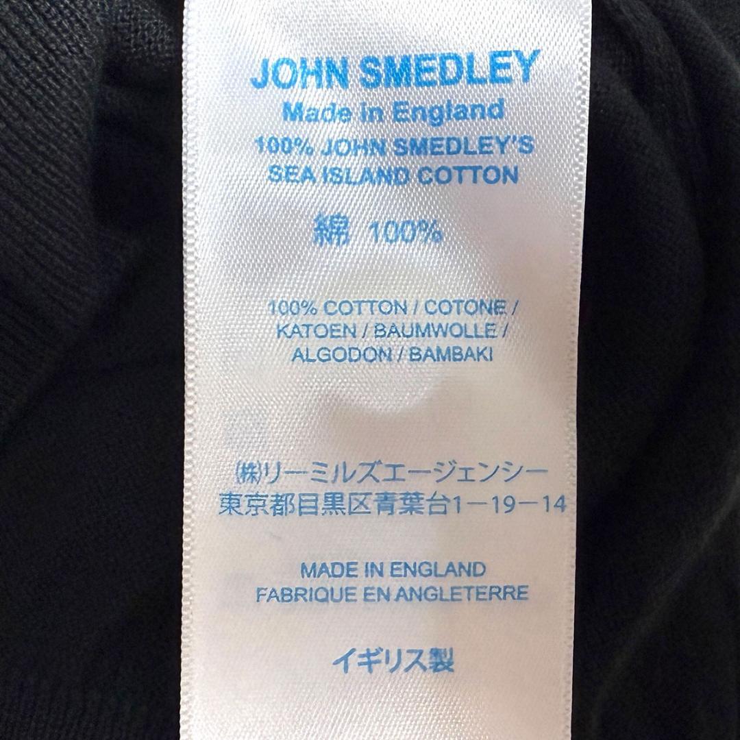 J6015 美品 ジョンスメドレー シーアイランドコットンニットポロ ブラックM