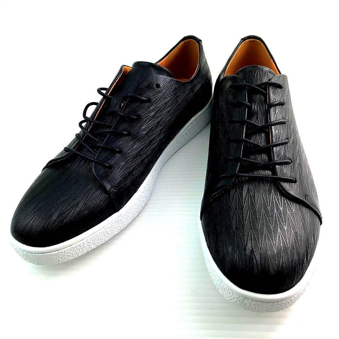 K307新品HIGH STREETレザースニーカーS25~25.5㌢BLK♂ - メルカリ