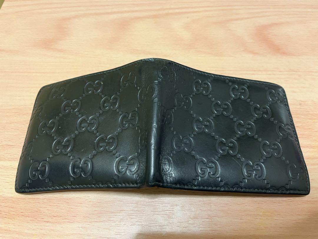 早い者勝ち！GUCCI黒 レザー 二つ折り財布 GUCCI 黒 レザー2つ折り財布 GGパター ングッチ