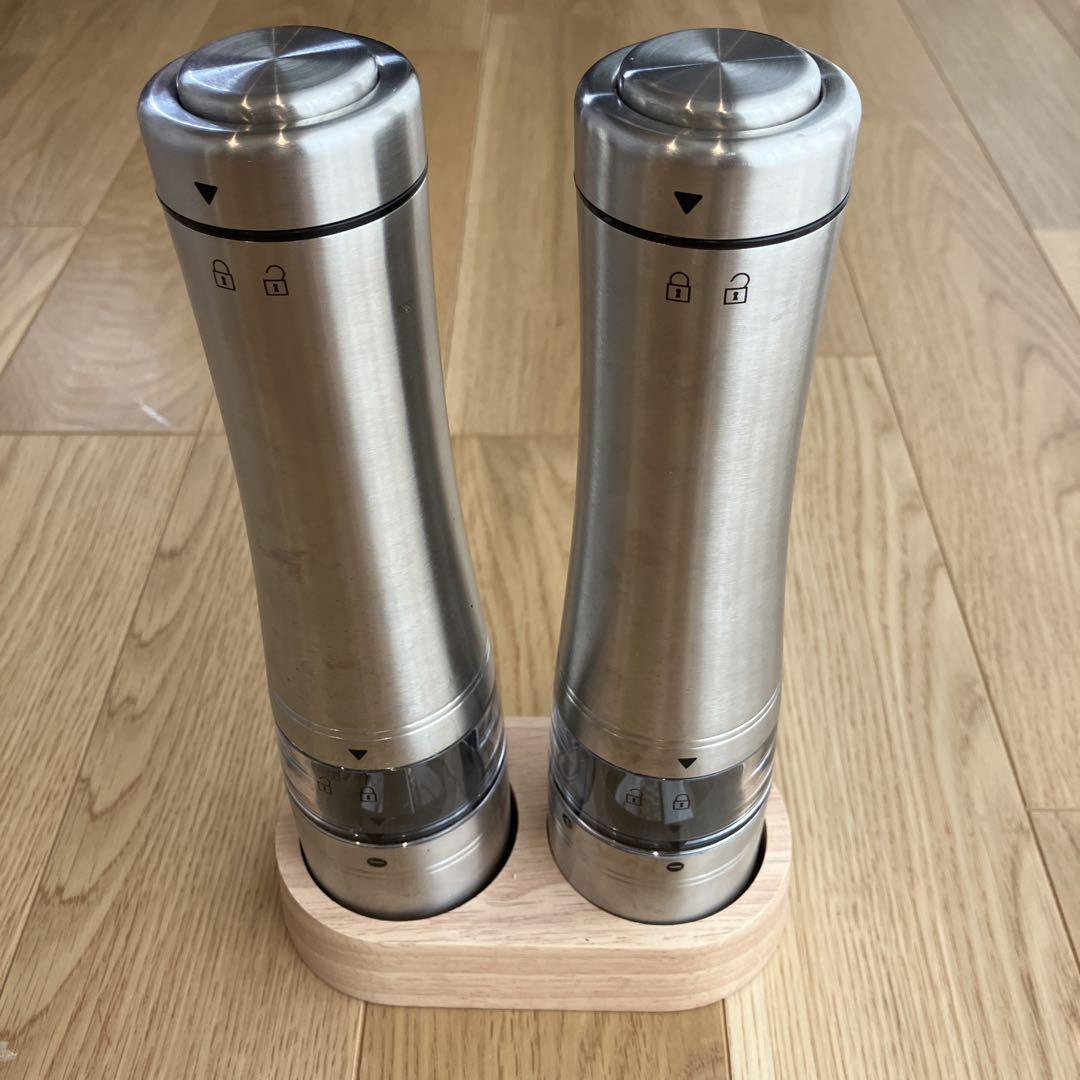 Russell Hobbs 電動ミル ソルト&ペッパー ウッドスタンドセット