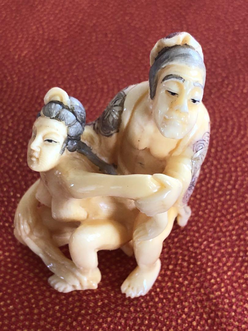 根付インテリア透かし彫り裸婦人物春画現品