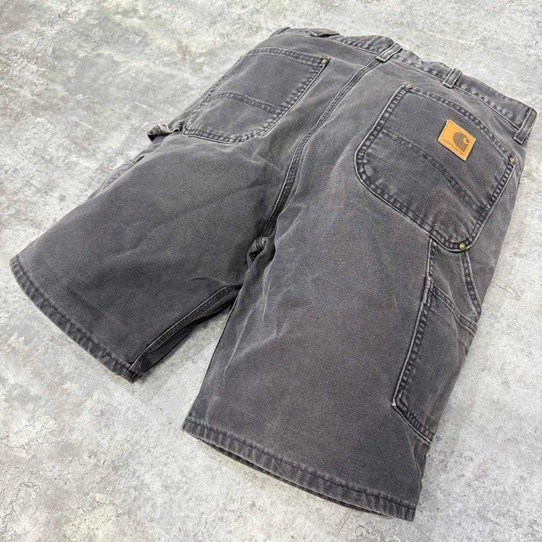 カーハートダブルニーショットパンツ　B80 BLK USA製