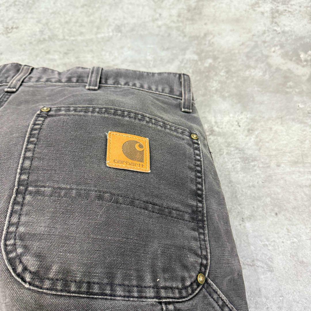 カーハートダブルニーショットパンツ　B80 BLK USA製