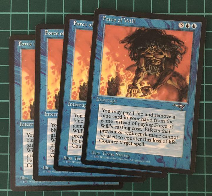ブルー系【海外 正規品】 MTG 意志の力 Force of Will 4枚 送料込み ブルー系【海外 正規品】 MTG 意志の力 Force of Will 4枚 送料込み