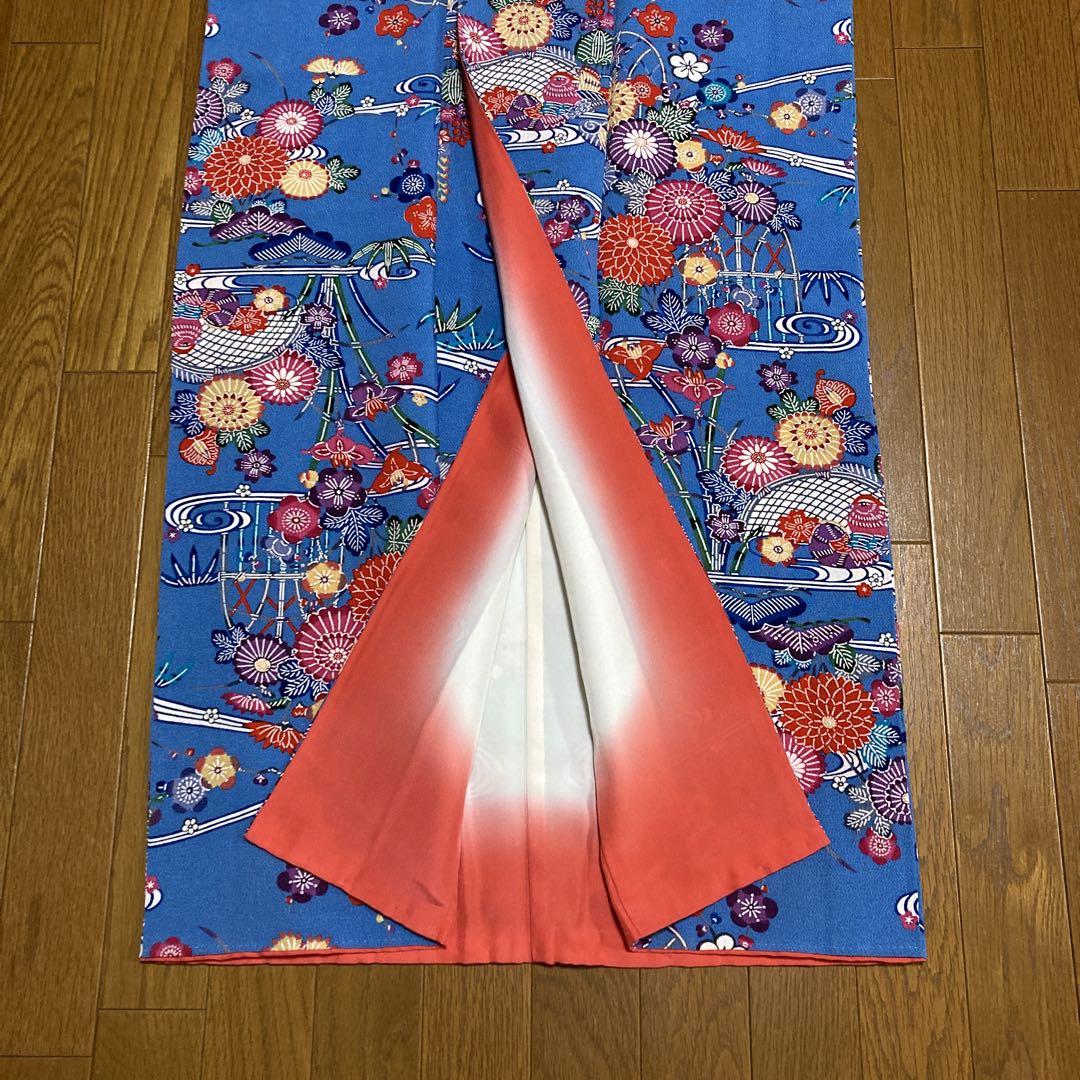 琉球紅型 縮緬 正絹 お着物 訪問着