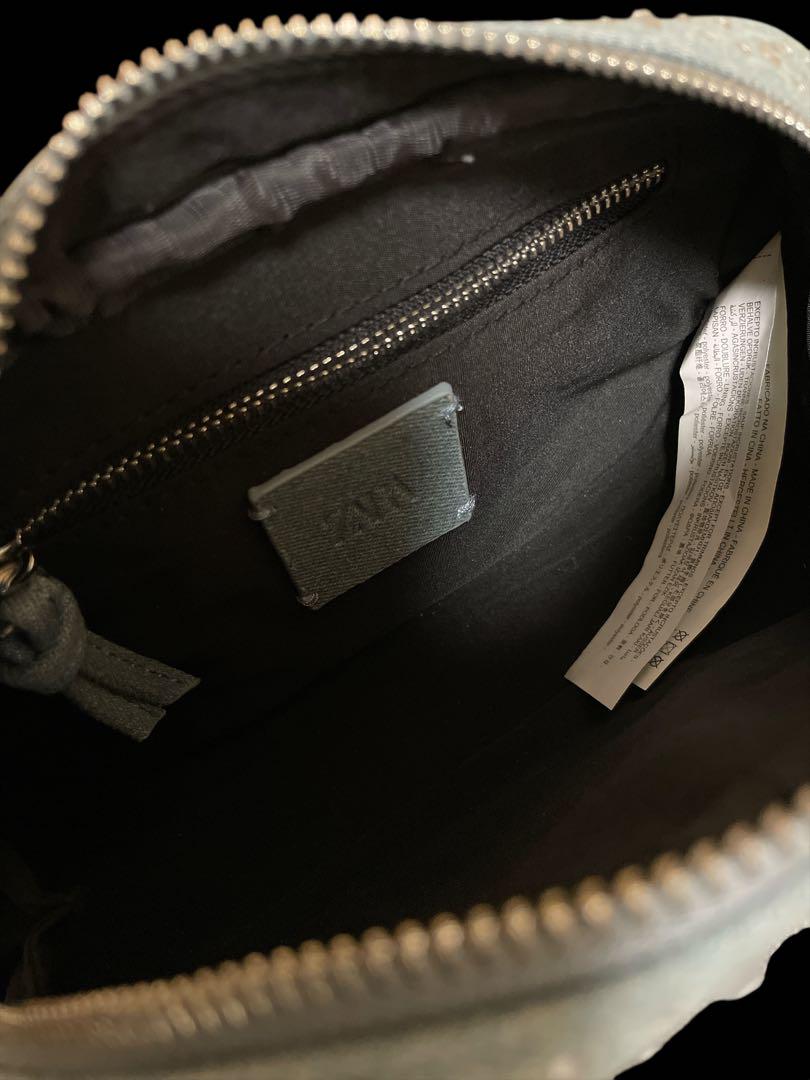 ZARA ラインストーン デニムバッグ (ショルダーストラップ付