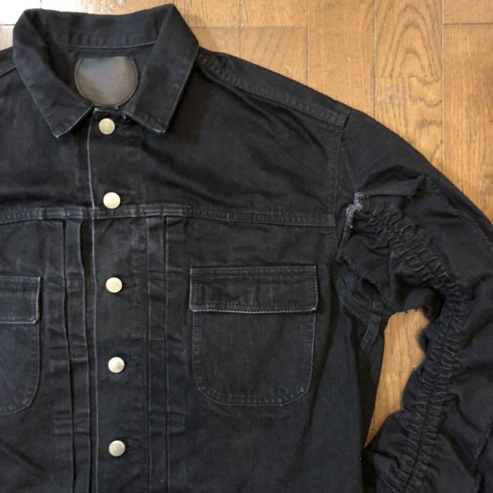 得価本物保証 ベルパー BELPER パッカリングデザイン ブラックデニム ジャケット 黒 mb78h-m34216000525 人気大特価
