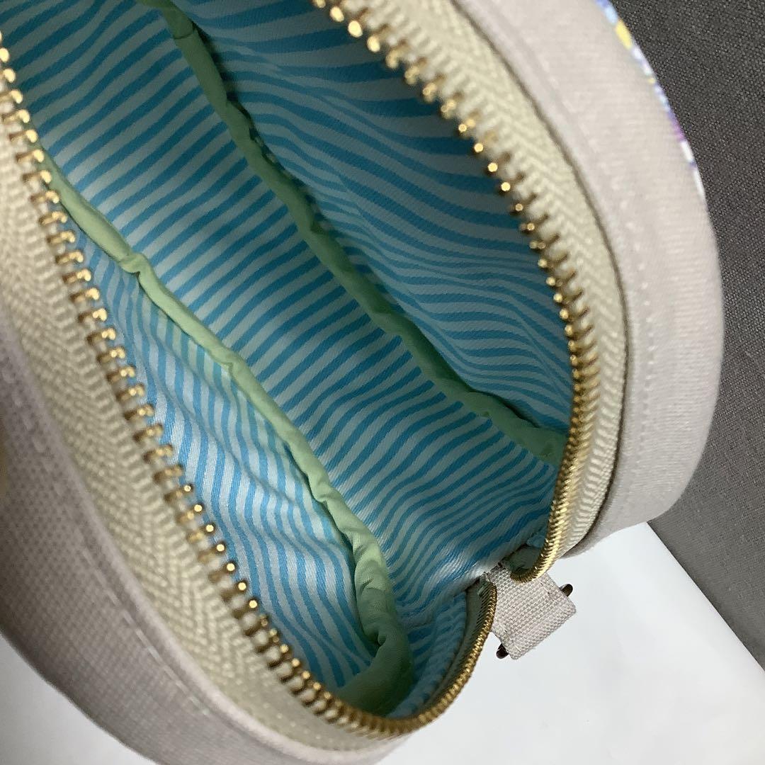 ハンドメイド　ジョリーフルール　コラコラ　フラットポーチ　サコッシュ　ポーチ　青