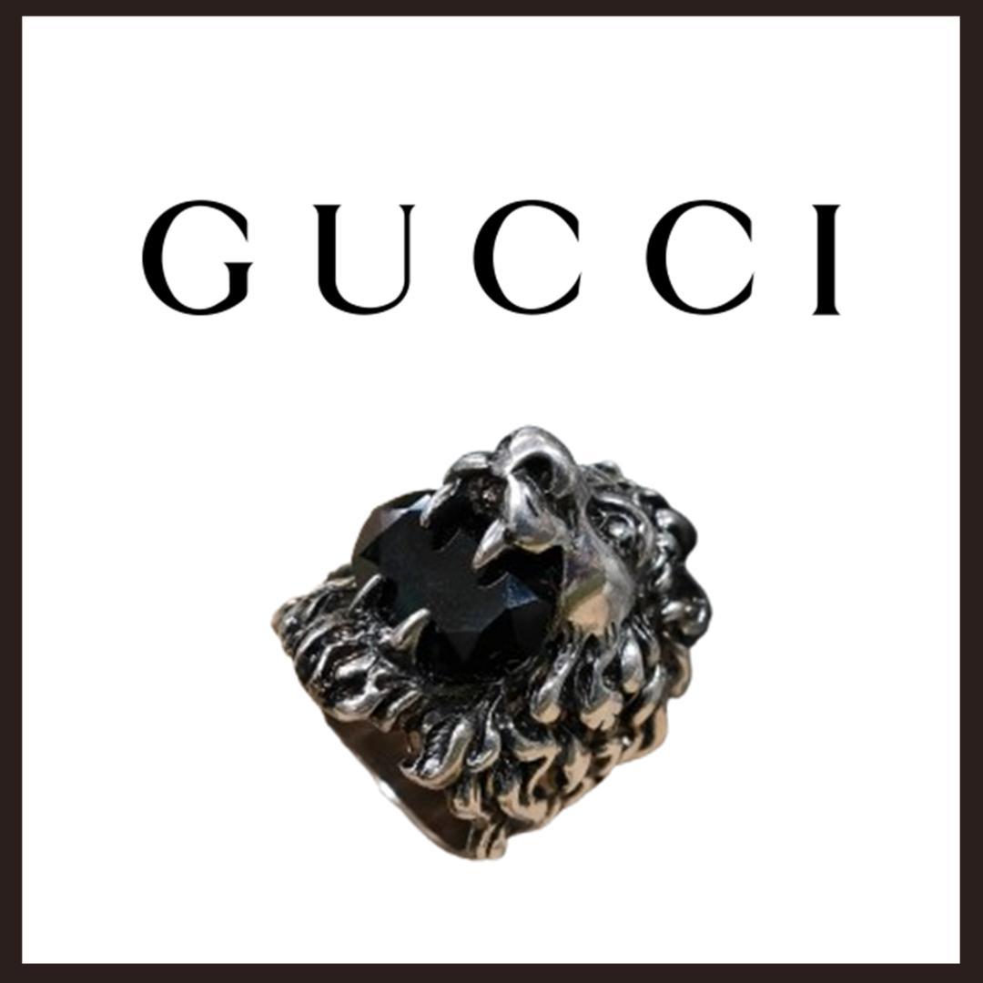 ○★新品 未使用 Gucci グッチ ライオンヘッド スワロフスキー 定番リング