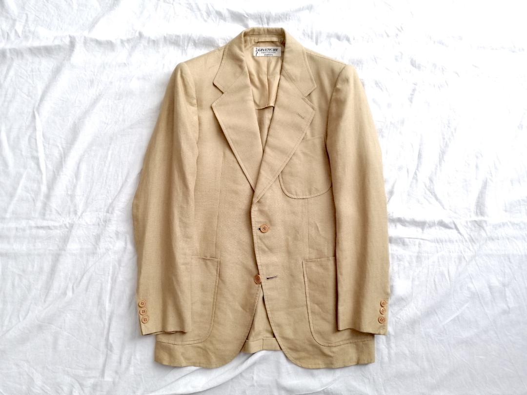スペシャル 70s Givenchy 春夏 ブレザー 肉厚リネン ヴィンテージ