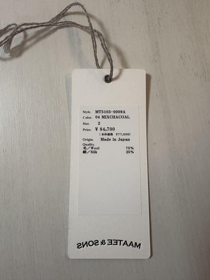 MAATEE&SONS 25ss 折って折ってHANDshirtsJK サイズ2