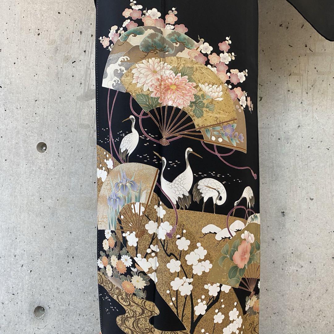 超美品 正絹 着物 色留袖 袷 フォーマル 154 アンティーク 刺繍