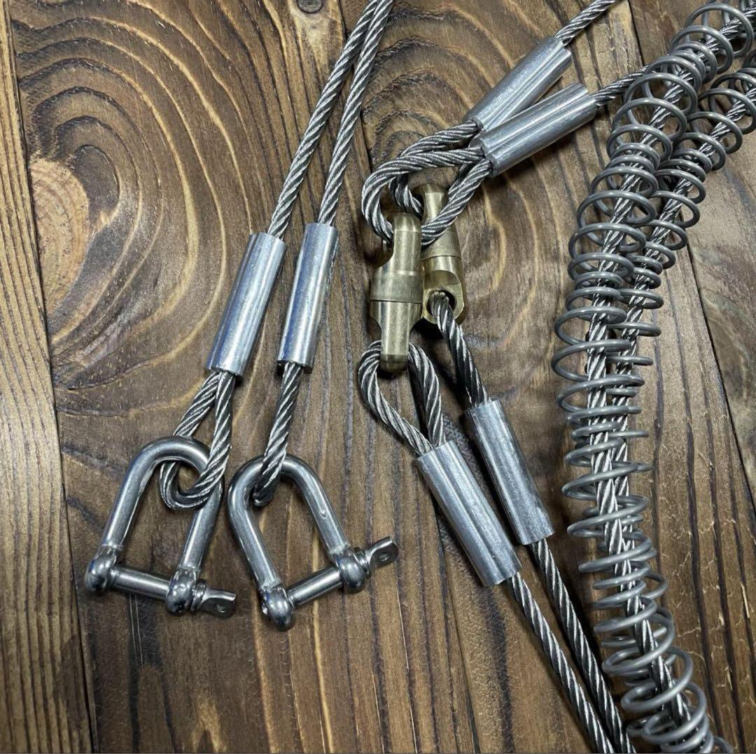 10本 強力 くくりワイヤー くくり罠 1400mm ワイヤ 押しバネ