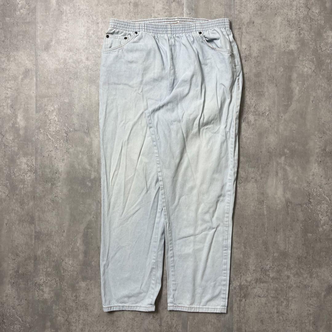 高評価! デニムイージーパンツ 古着 ゆるダボ 淡い ジーンズ