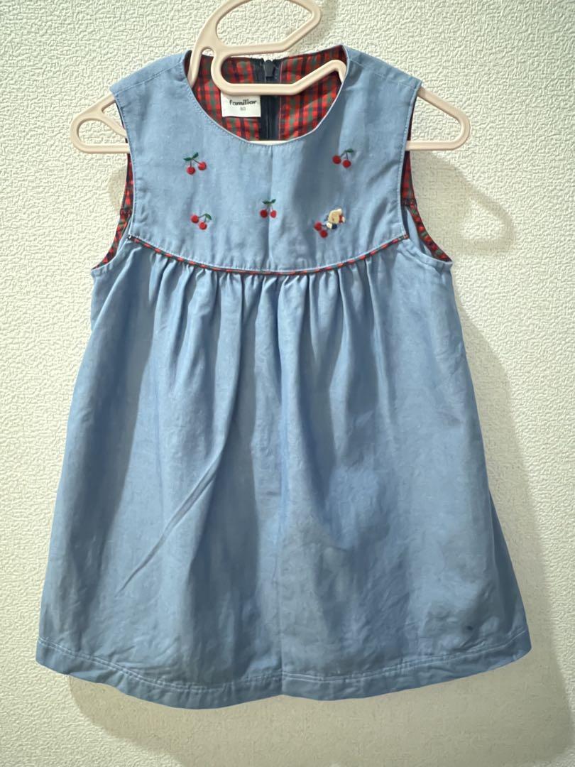 最終値下げ☆美品☆ ファミリア familiar ジャンパースカート 90