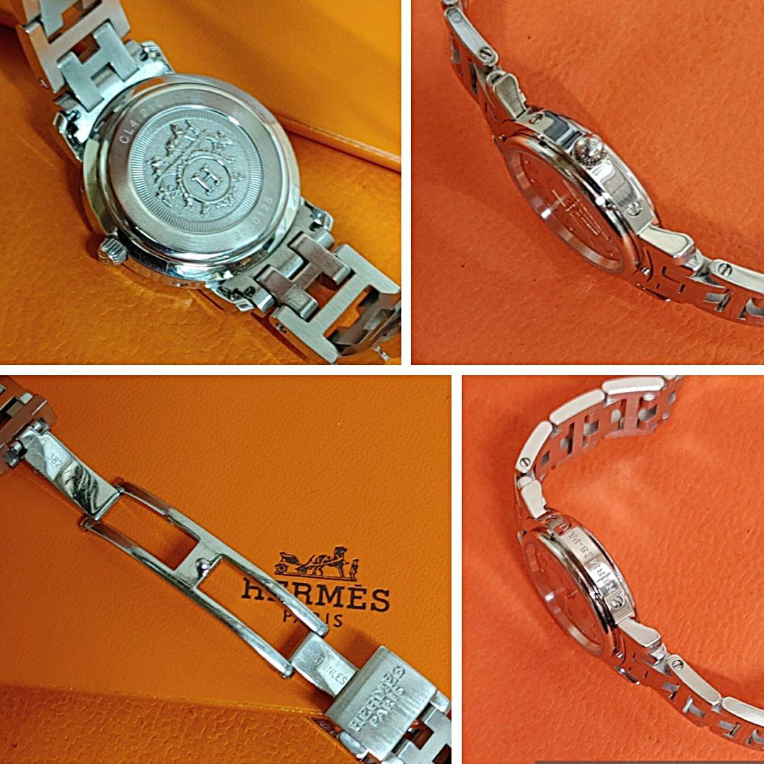 エルメス時計//極極極美品CL4.210新品電池新品仕上げ正常稼働品/レディース