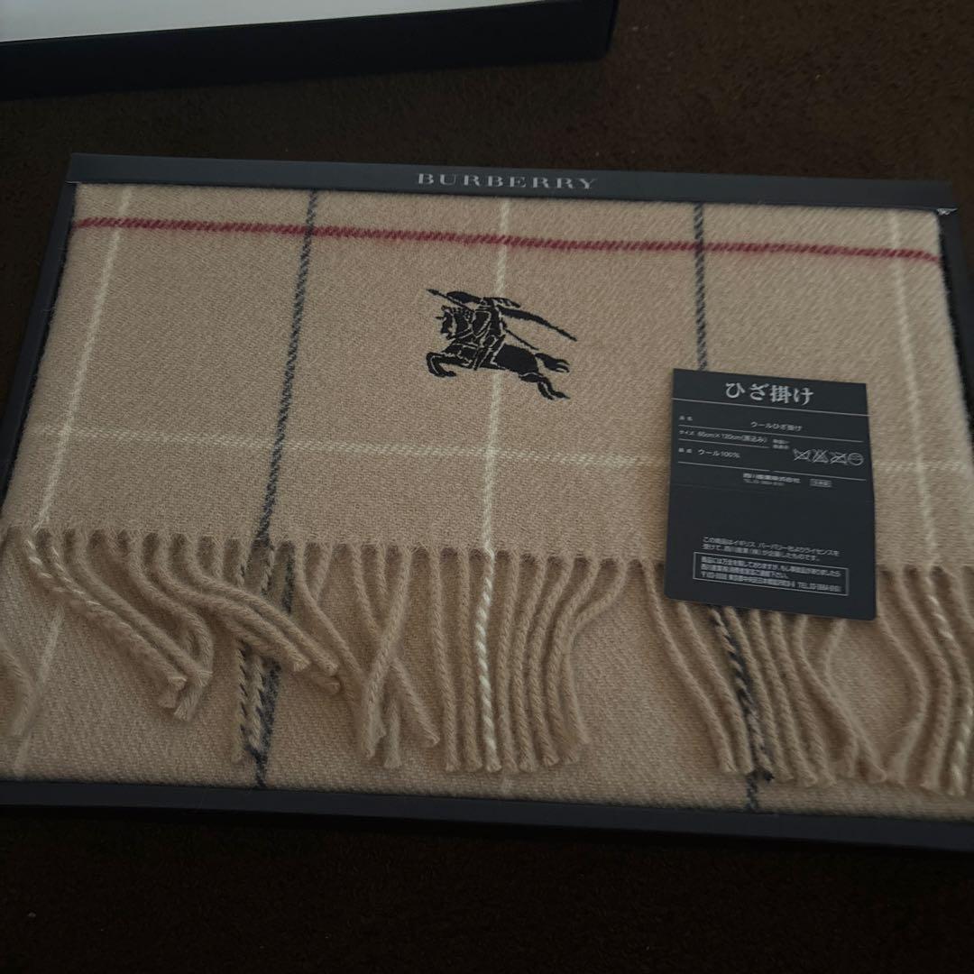 BURBERRY ベージュ チェック 膝掛け 65x120cm