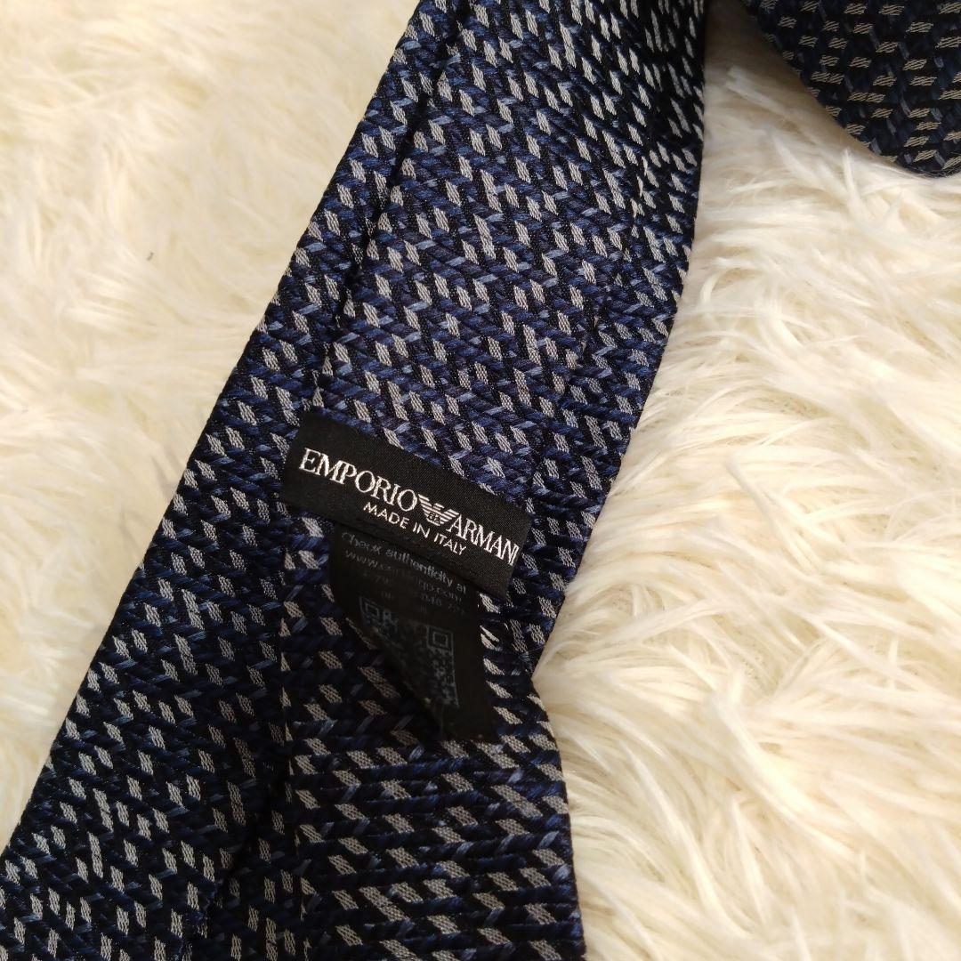 EMPORIO ARMANI ネクタイ ネイビー系 幾何学模様