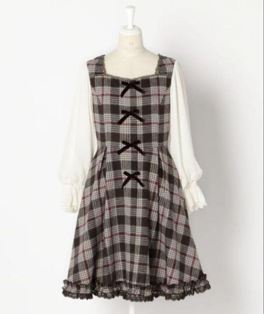 millefille closet Dolly Checkリボンワンピース