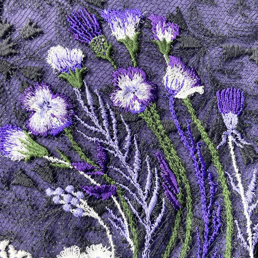 【美品】mame マメクロウゴチ 刺繍 レース カットソー ボトルネック 美品】mame マメクロウゴチ 刺繍 レース カットソー ボトル