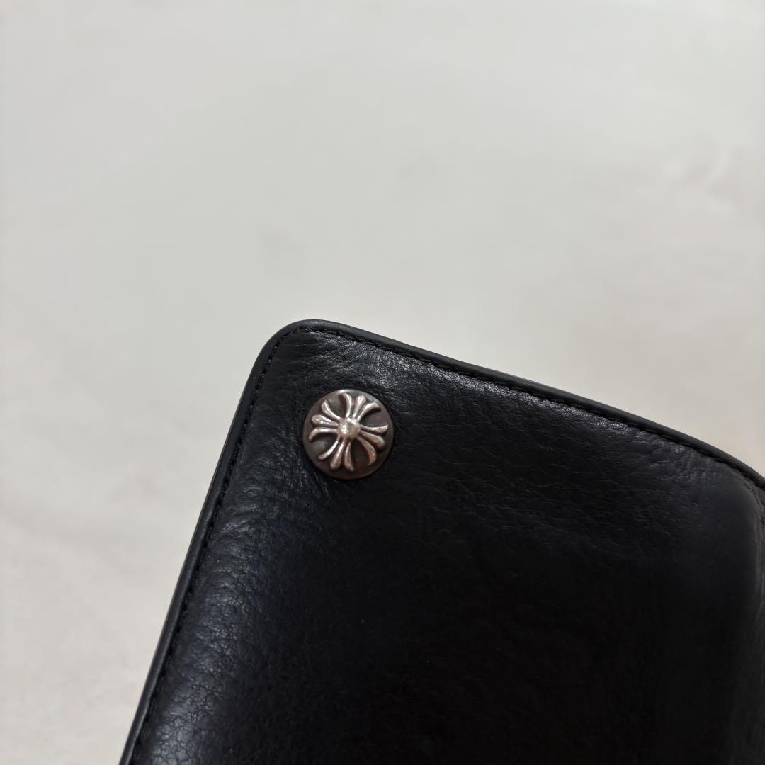 美品・廃盤品　CHROME HEARTS 2zip クロスボタン　二つ折り財布 CHROME HEARTS 2Zip クロスボタン レザー 二つ折り財布 - メルカリ