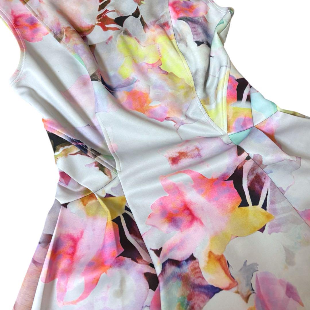 極美品】テッドベイカー☆花柄☆フレアAライン☆ノースリーブ