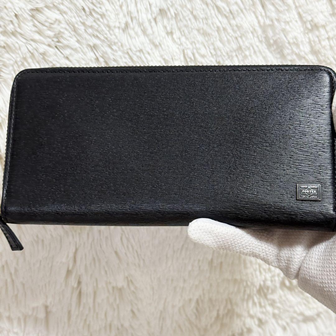 【良品】POTER ポーター　カレント　ラウンドジップウォレット
