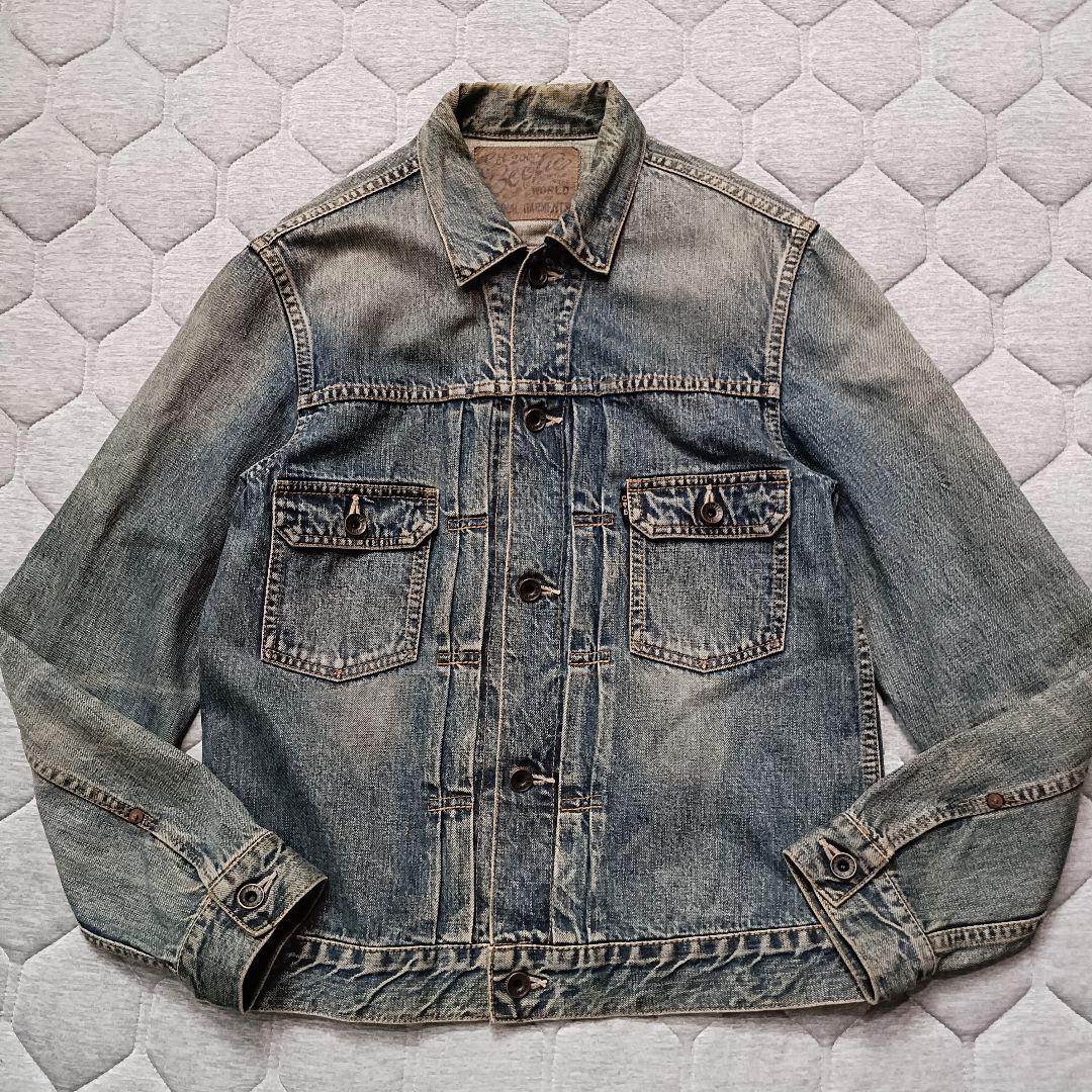 クーティー cootie デニムジャケット 2ndタイプ ダメージ LサイズL・COOTIE PRODUCTIONS