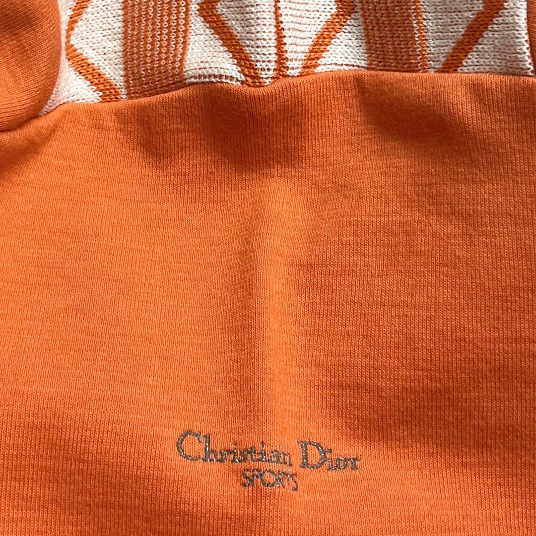 ︎ クリスチャンディオール ニット セーター コットン ロゴ刺繍 オレンジ M