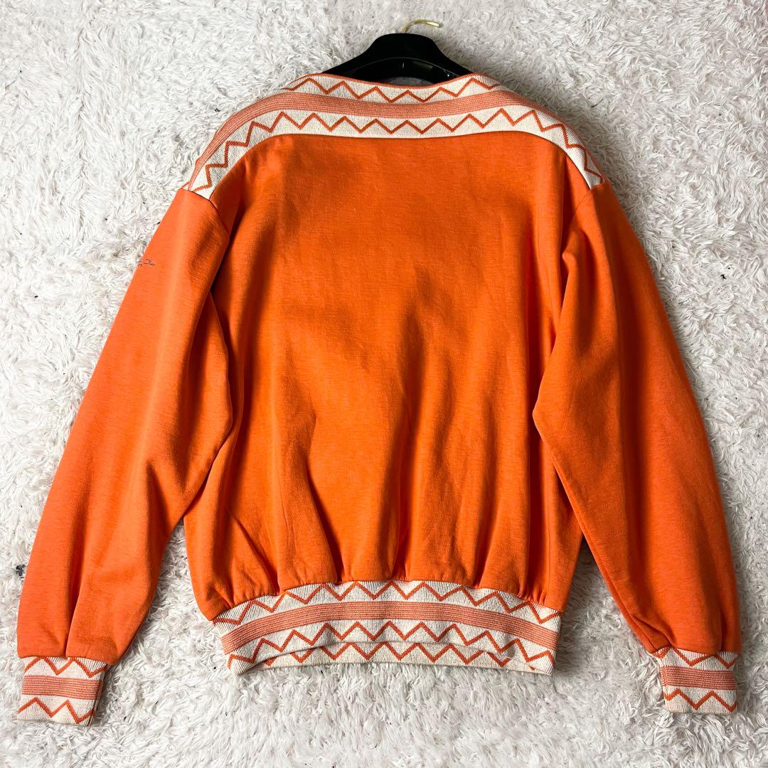 ︎ クリスチャンディオール ニット セーター コットン ロゴ刺繍 オレンジ M