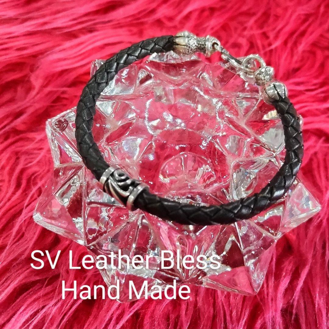 SILVER&Leather メンズブレス Hand Mede