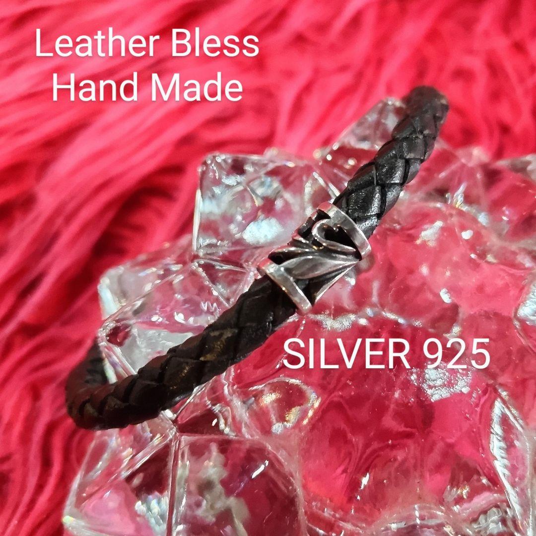 SILVER&Leather メンズブレス Hand Mede