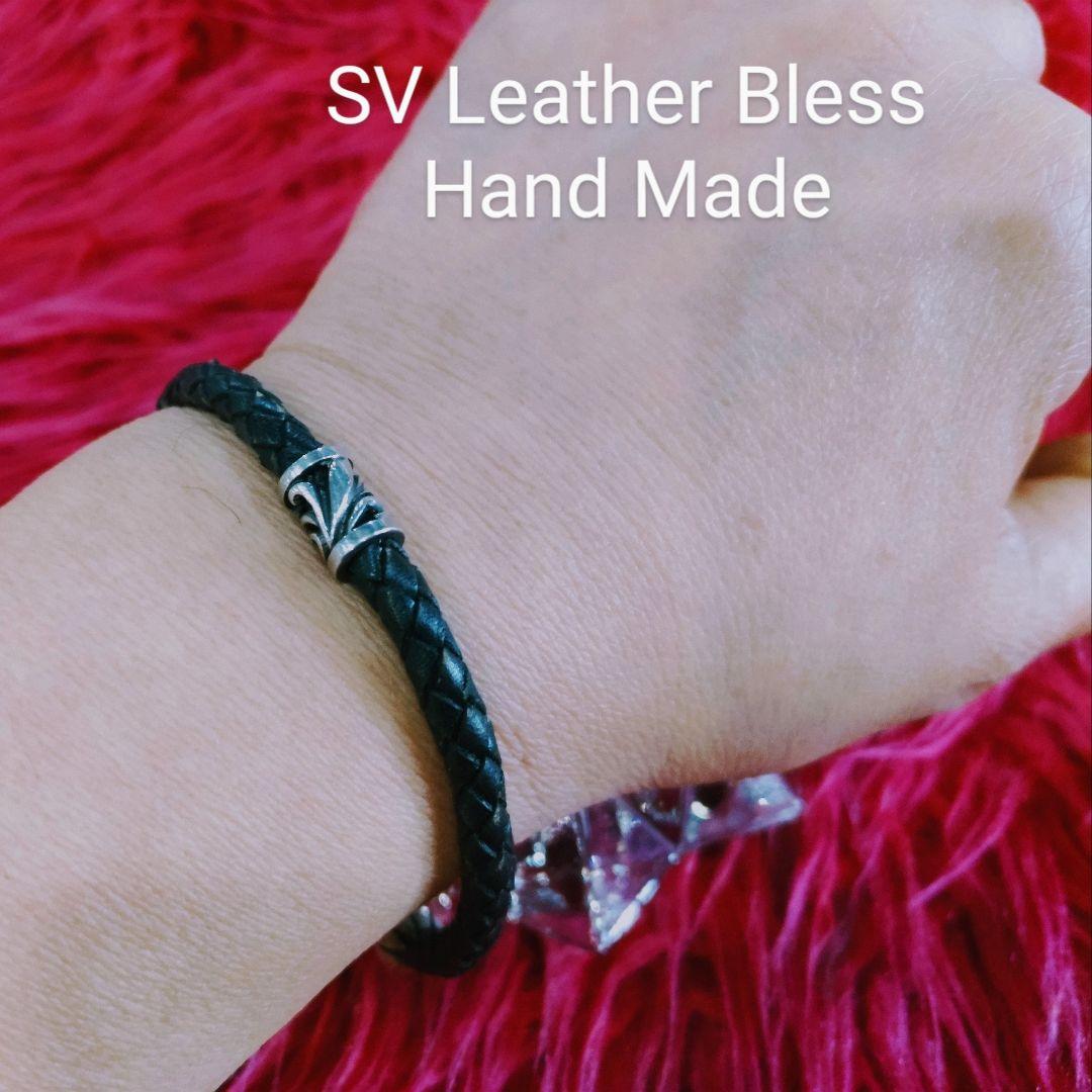 SILVER&Leather メンズブレス Hand Mede