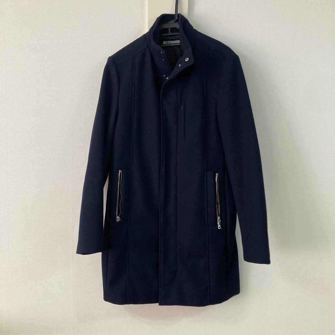 ZARA ネイビー ステンカラーコート