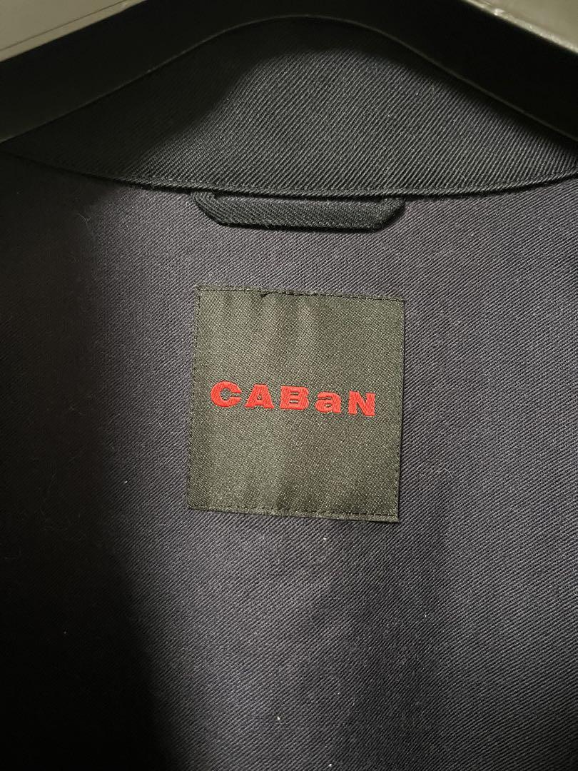 CABaN ウールギャバジン スタンドカラーコート　ネイビー　S