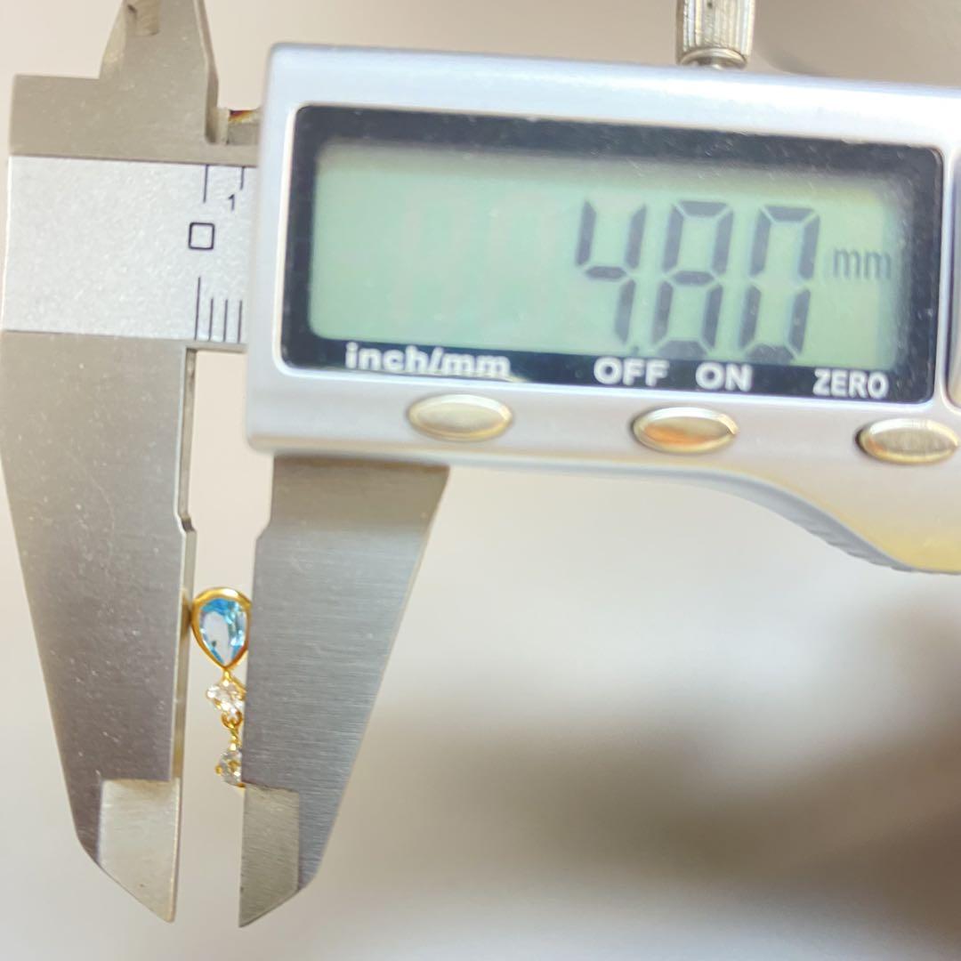 安心国内製造✨アクアマリン✨ホワイトトパーズ✨k18刻印あり✨18金両耳ピアス✨