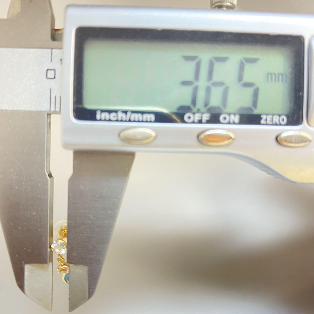 安心国内製造✨アクアマリン✨ホワイトトパーズ✨k18刻印あり✨18金両耳ピアス✨