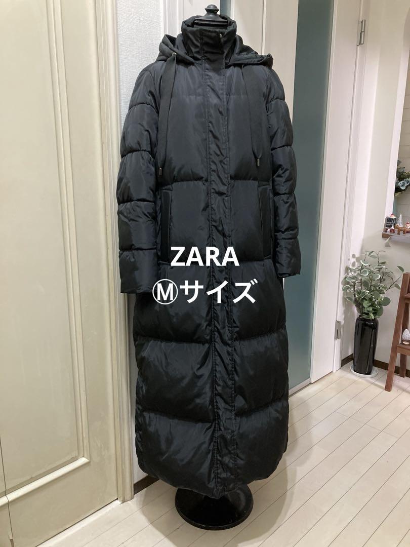 ZARAダウンロングコート 黒色ロングコート ダウンコート