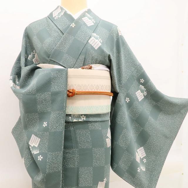 源氏香 幻想の中に浮かぶ市松に甘い薫りと桜情緒”小紋