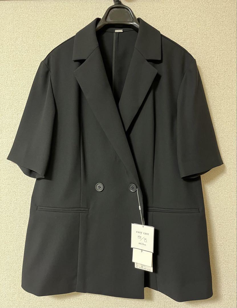 【新品】ミラオーウェン ショートスリーブダブルジャケット 黒